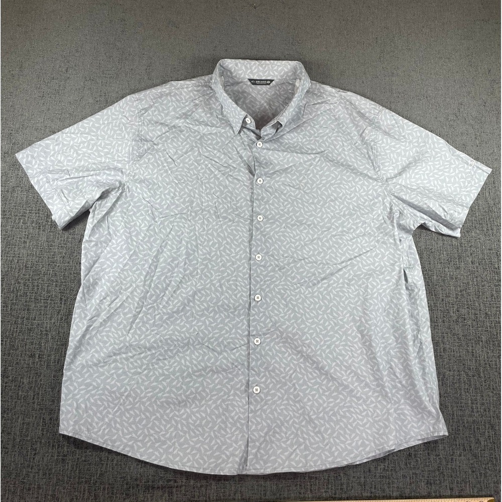 Drake Waterfowl Mens 2X Blue Lab Dog Print Short Sleeve Button Down Shirt